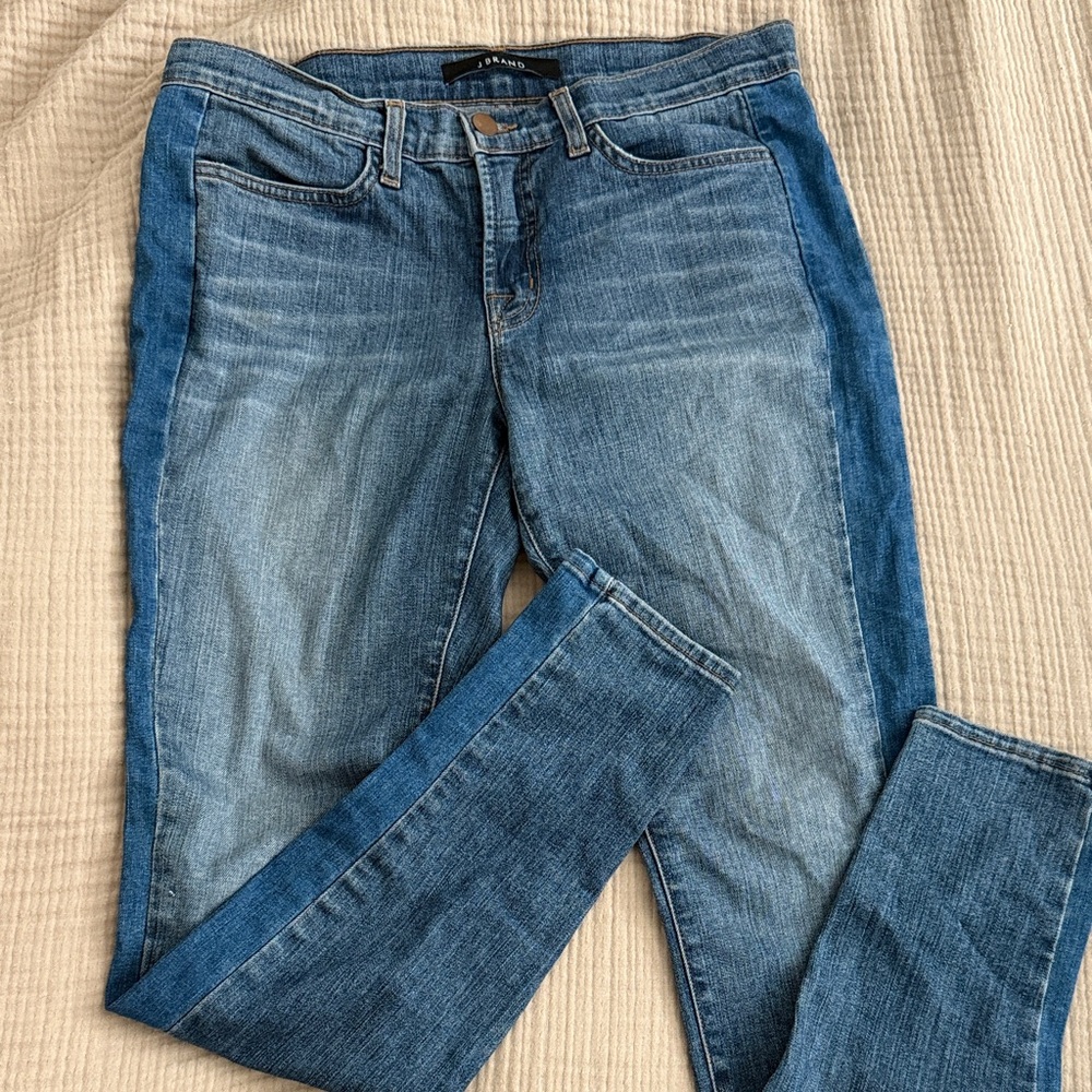 J Brand Classic Skinny Jeans with tuxedo stripe